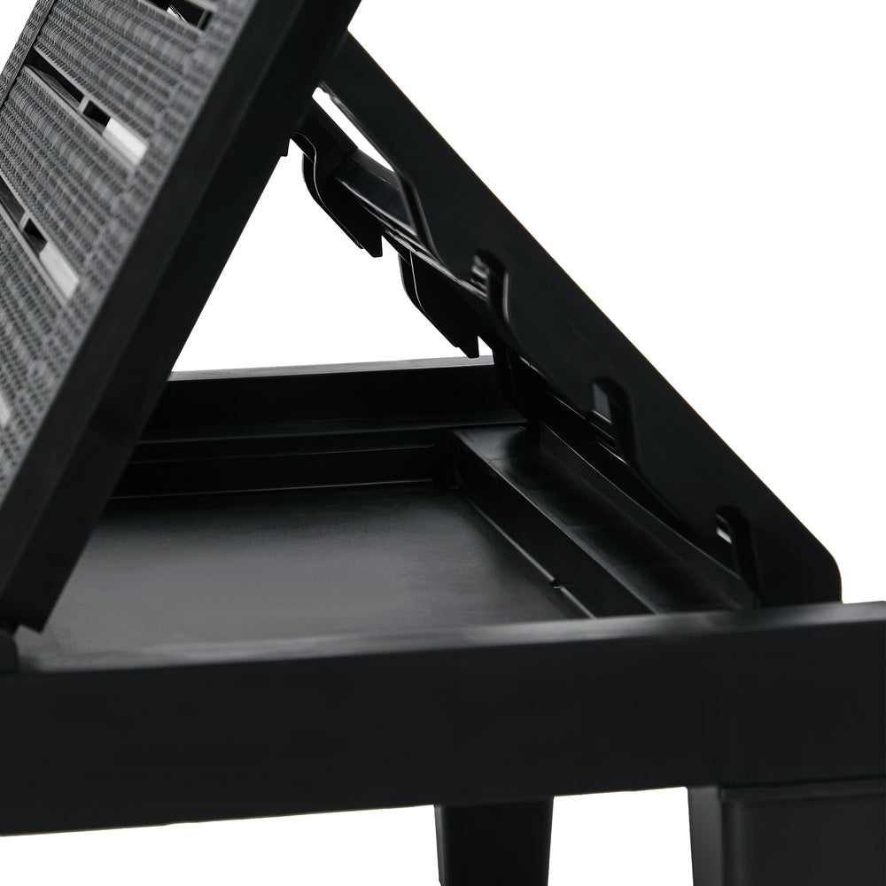 Black Adjustable Sun Lounge Patio Chair | Simpledeals