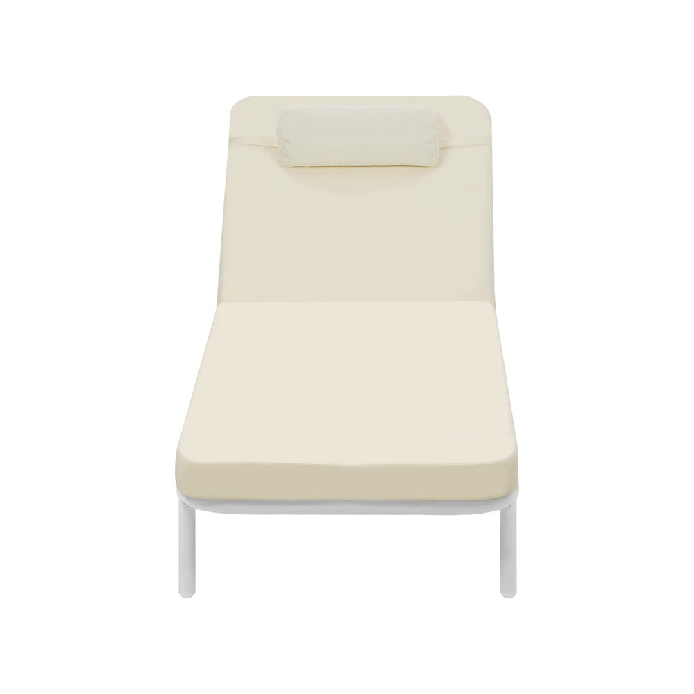 Sun Lounge Outdoor Patio Furniture Setting Beige&Grey