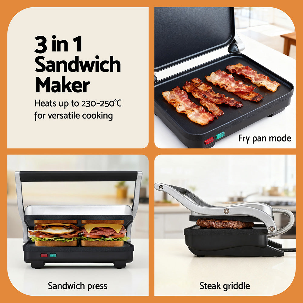3 in 1 Sandwich Maker Steak Press Grill 1000W