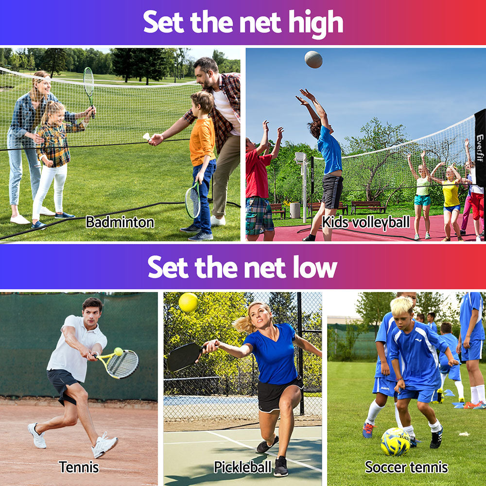 Netball & Netball Accessories - 3.6M Badminton Tennis Net Portable Volleyball Kit Adjustable Height
