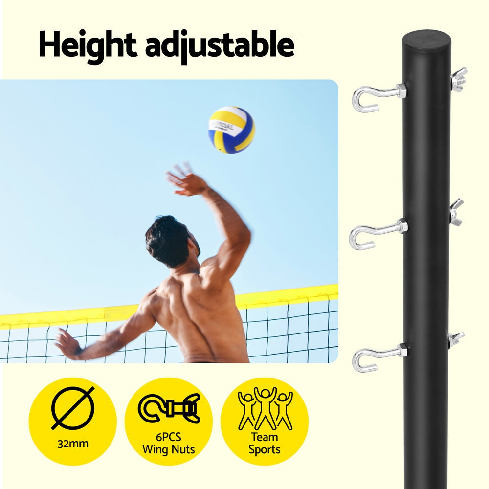 Tennis - 9M Portable Volleyball Net Set with Ball Boundary Lines Badminton Tennis