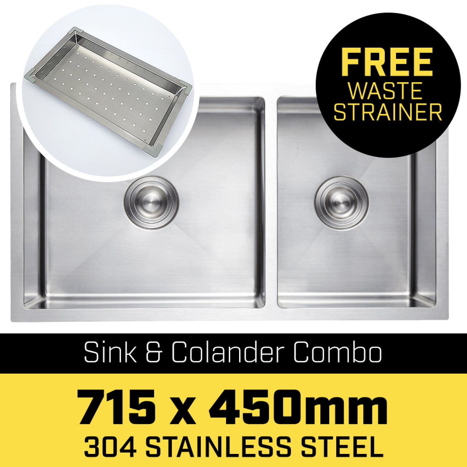 Stainless Steel Kitchen Sink Single Bowl 715x450cm