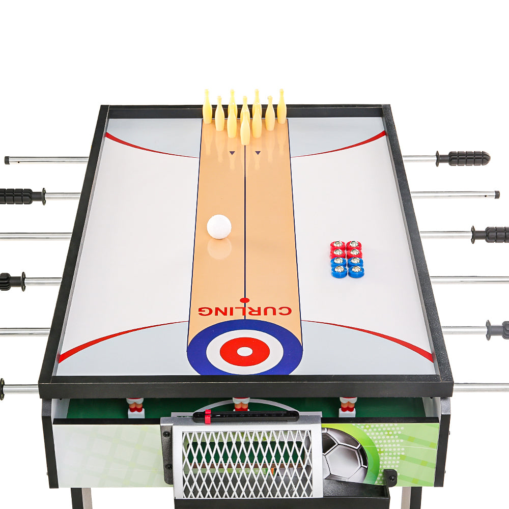 UltimateGameHub: 4-in-1 Soccer, Table Tennis, Bowling, Shuffleboard Fun with Table Tennis