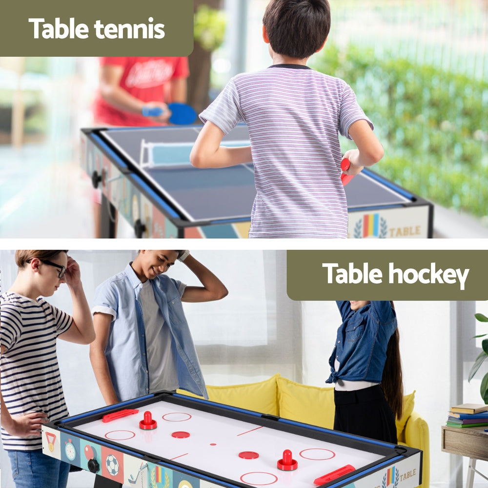 Activity Games - 4-in-1 Soccer Table Foldable Game Foosball Table Tennis Pool Hockey