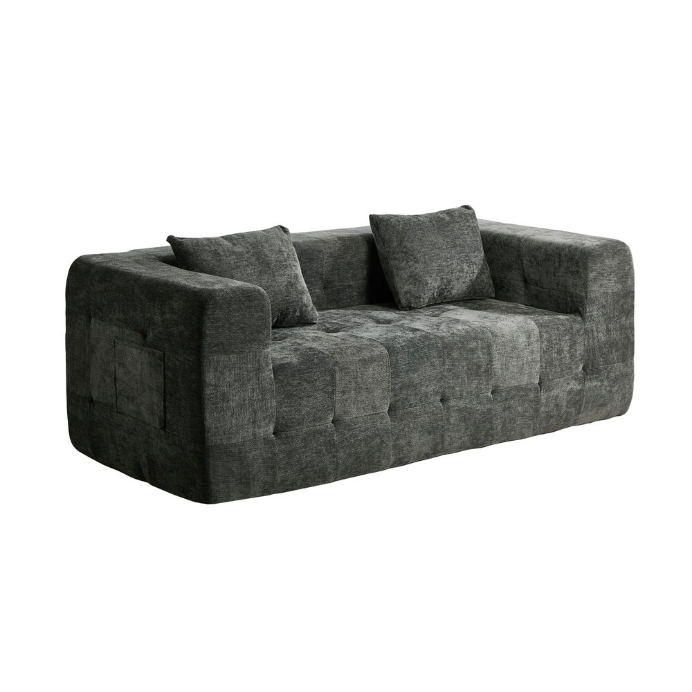 Grey Chenille Sofa Box 185x95x64cm