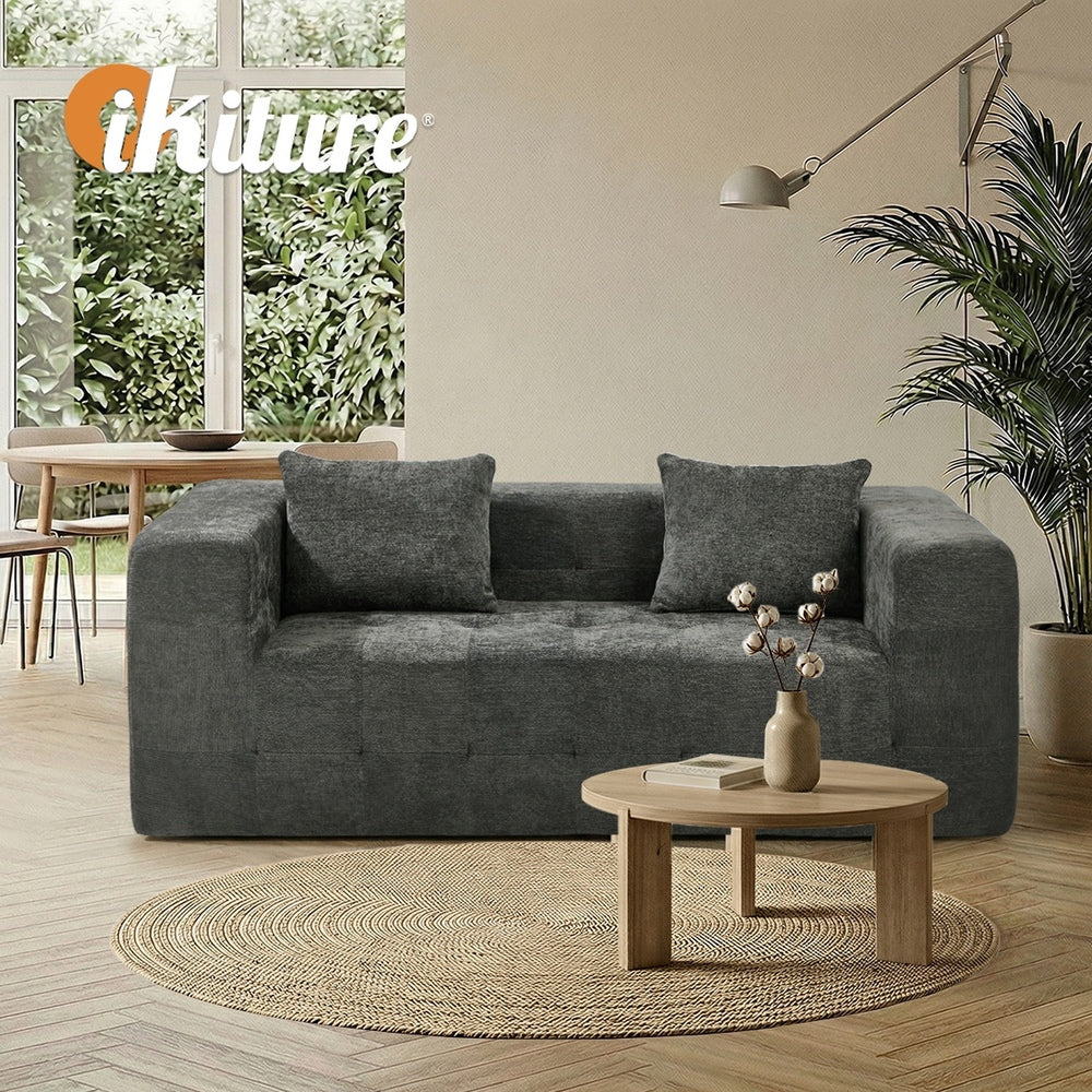 Grey Chenille Sofa Box 185x95x64cm