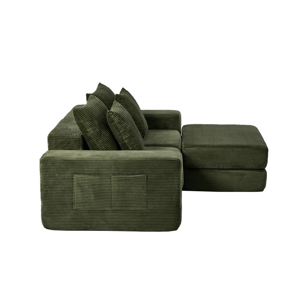 Compressed Modular Sofa Multi-Layout Corduroy Lounge Set
