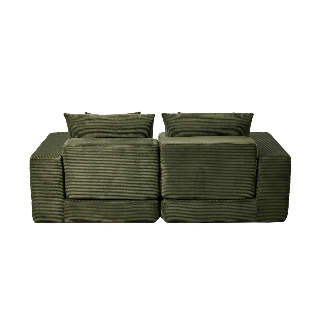 Compressed Modular Sofa Multi-Layout Corduroy Lounge Set