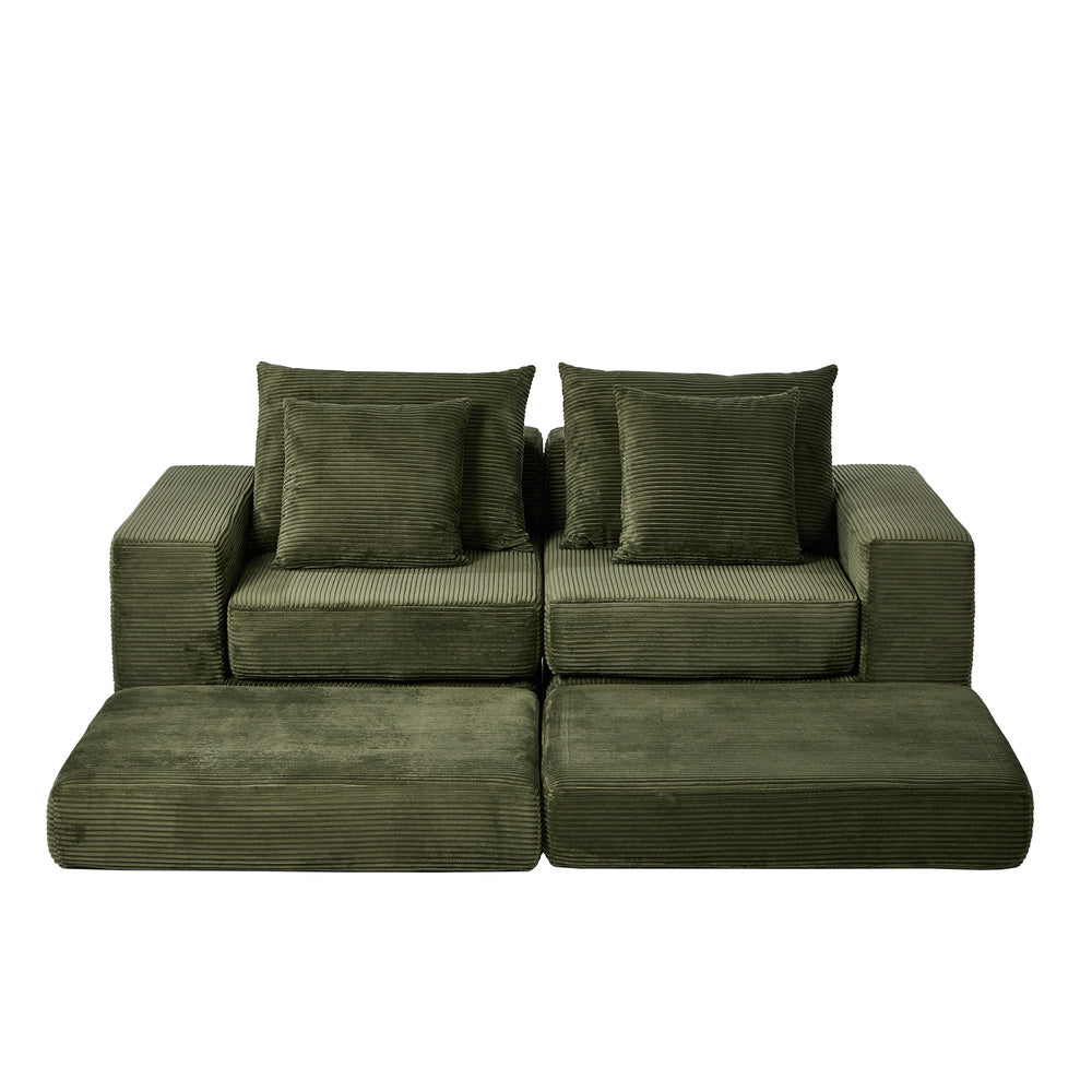 Compressed Modular Sofa Multi-Layout Corduroy Lounge Set