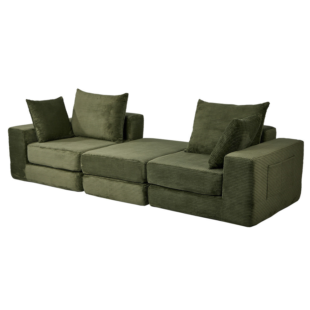 Compressed Modular Sofa Multi-Layout Corduroy Lounge Set