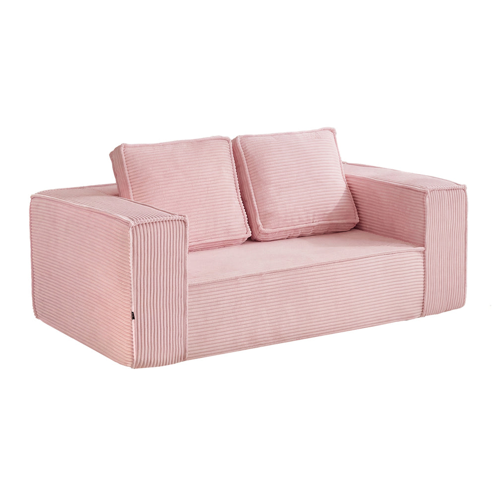 Pink Sofa 2 Seater Corduroy 141x77x46cm