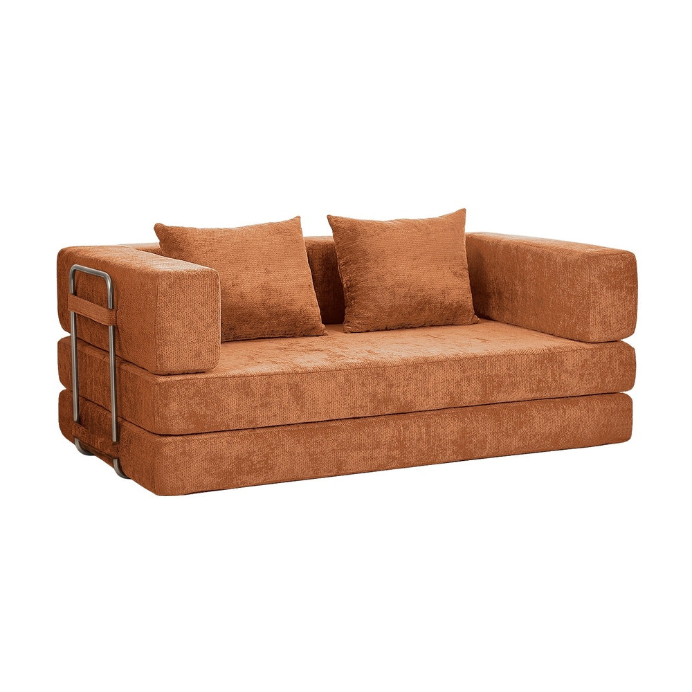 Chenille Sofa Bed Burnt Orange Convertible | Simpledeals