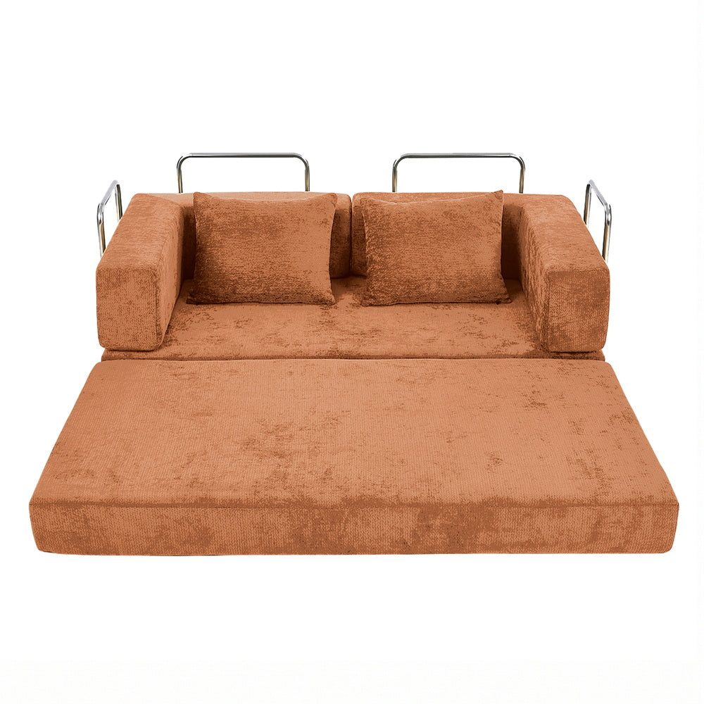 Chenille Sofa Bed Burnt Orange Convertible | Simpledeals