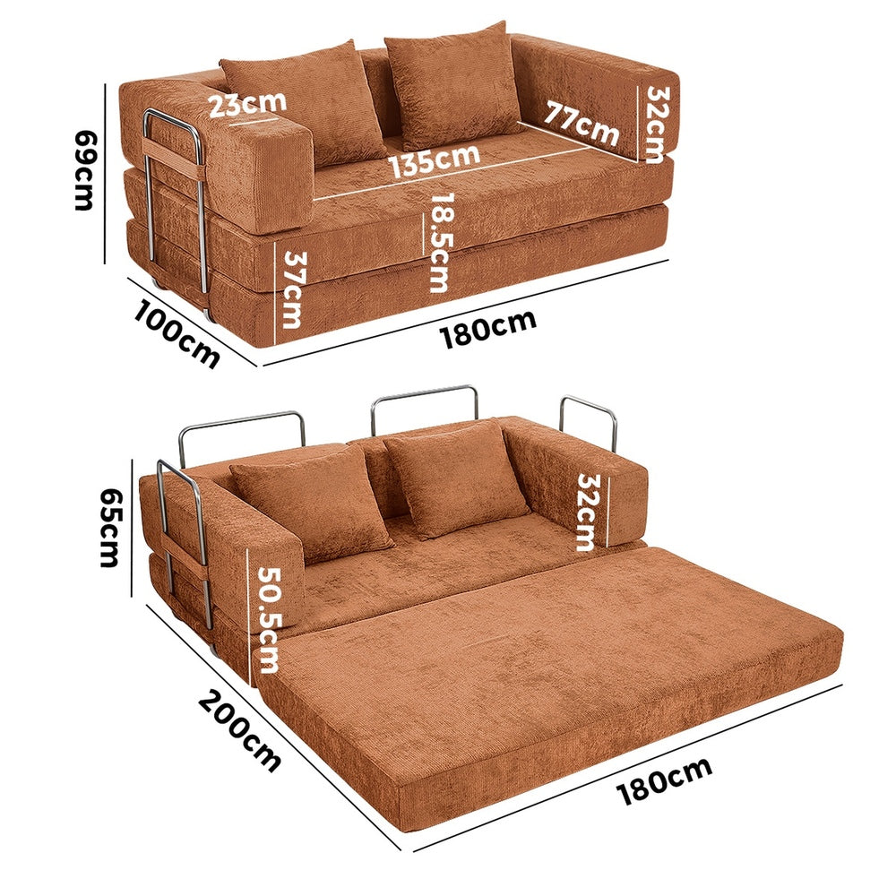 Chenille Sofa Bed Burnt Orange Convertible | Simpledeals