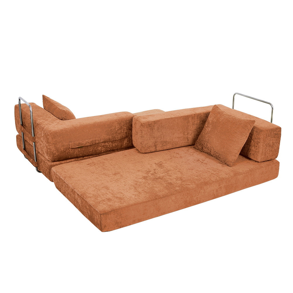 Chenille Sofa Bed Burnt Orange Convertible | Simpledeals