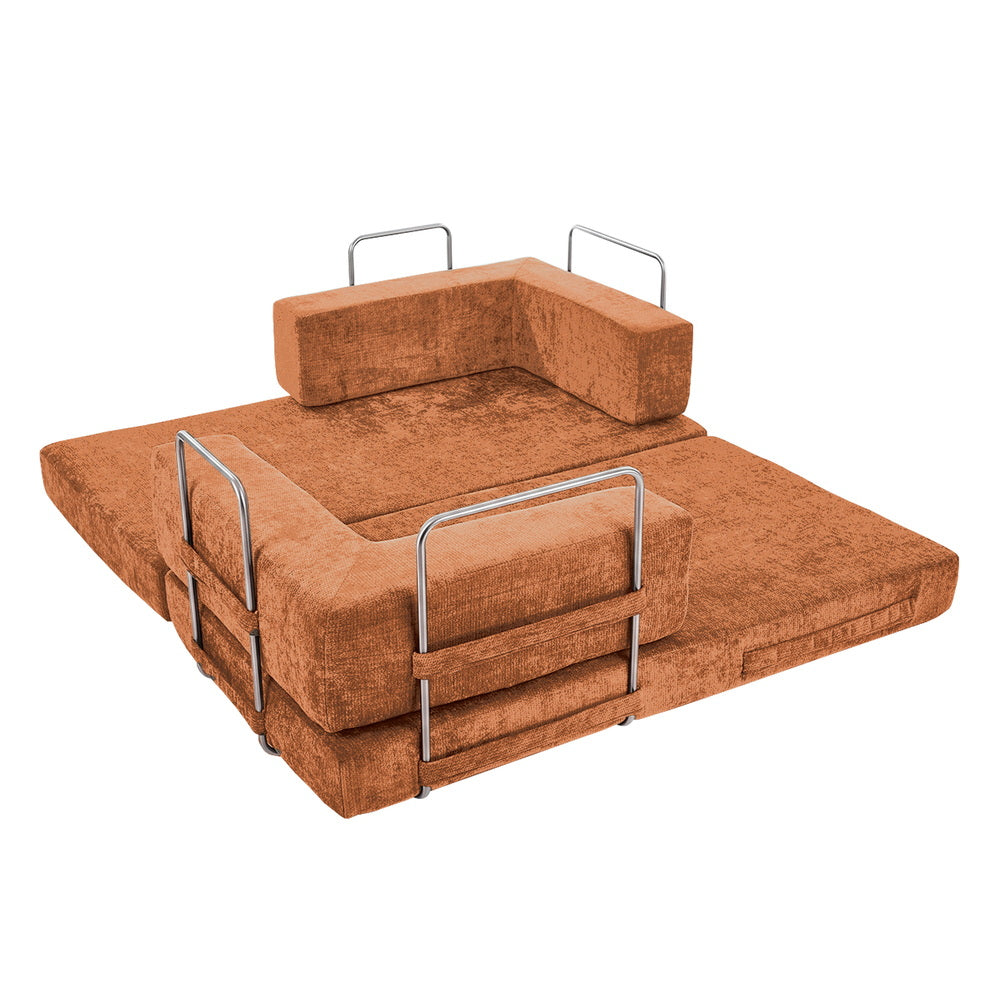 Chenille Sofa Bed Burnt Orange Convertible | Simpledeals
