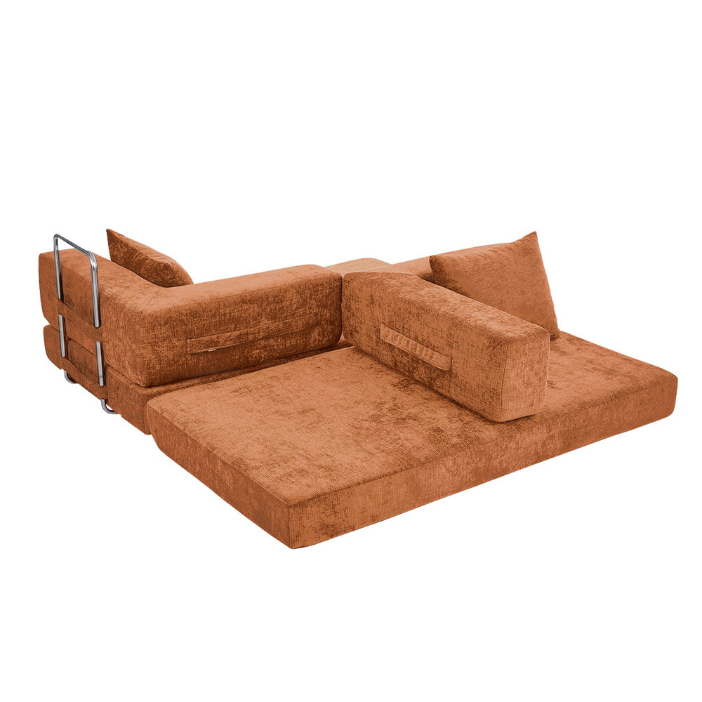 Chenille Sofa Bed Burnt Orange Convertible | Simpledeals