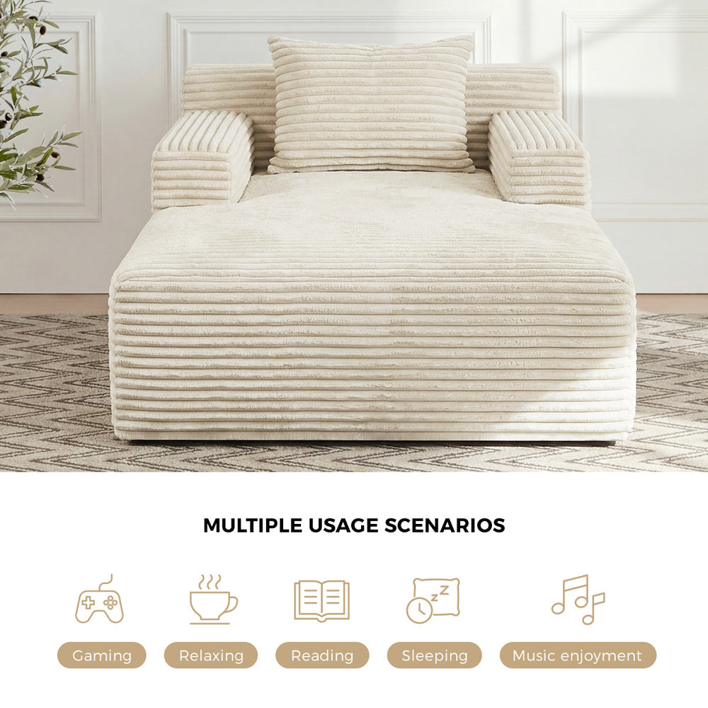 Chaise Chair Corduroy Single Sofa Couch