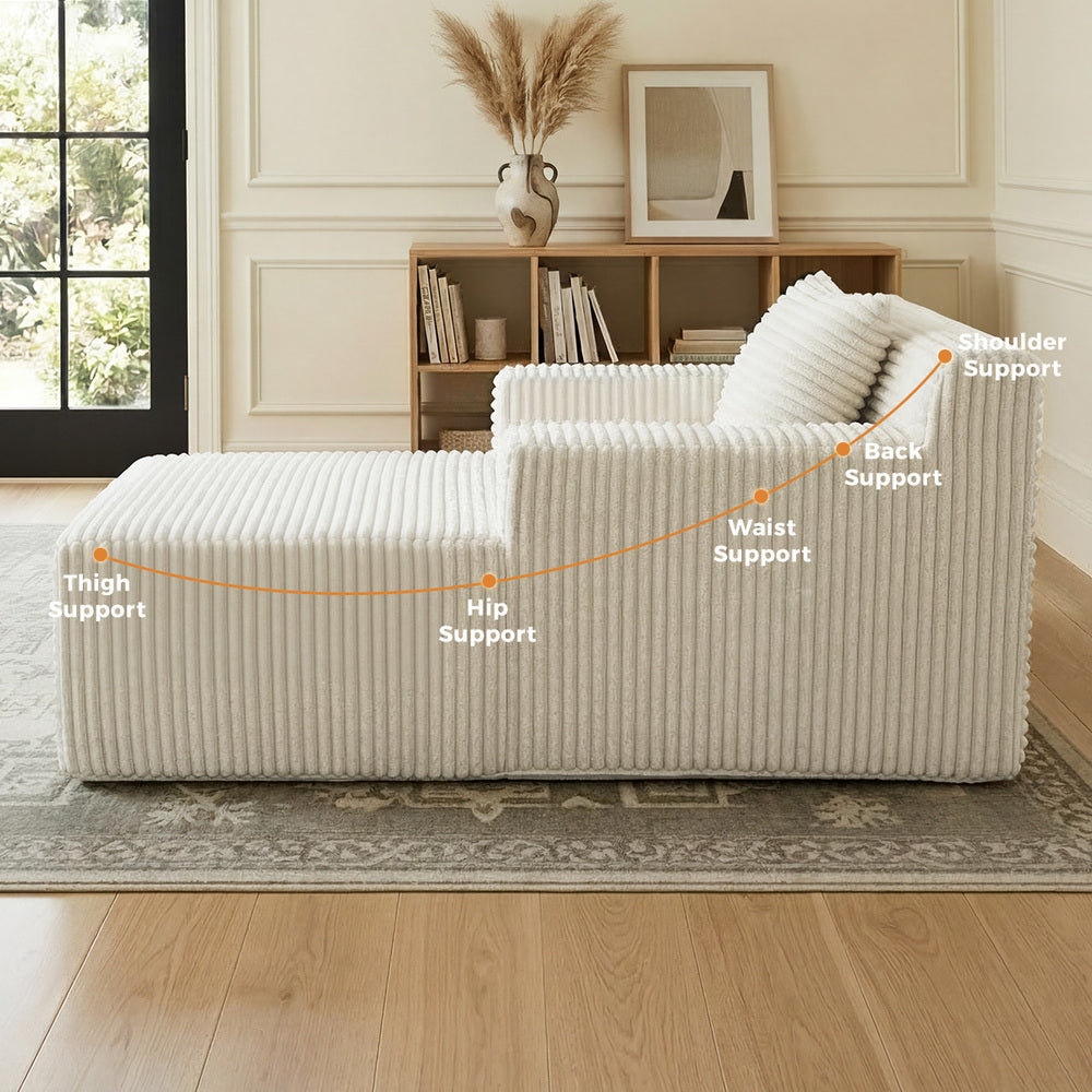 Chaise Chair Corduroy Single Sofa Couch