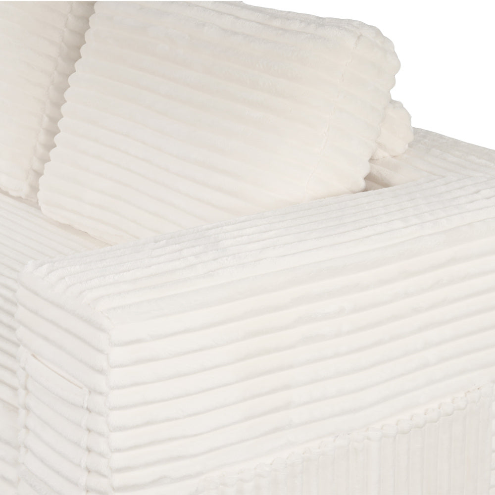 L Shape Sofa Cloud Couch Chaise Corduroy Beige