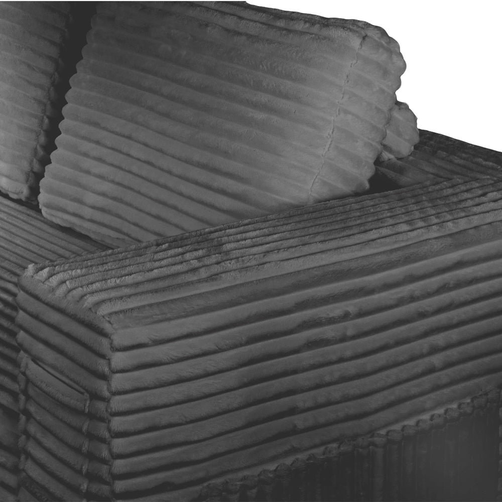 Modular L Shape Sofa Cloud Couch Chaise Corduroy Grey