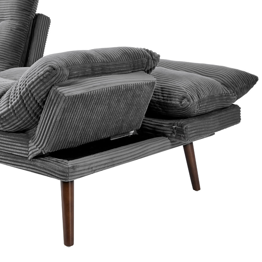 Grey Sofa Bed Recliner 172x82x82cm