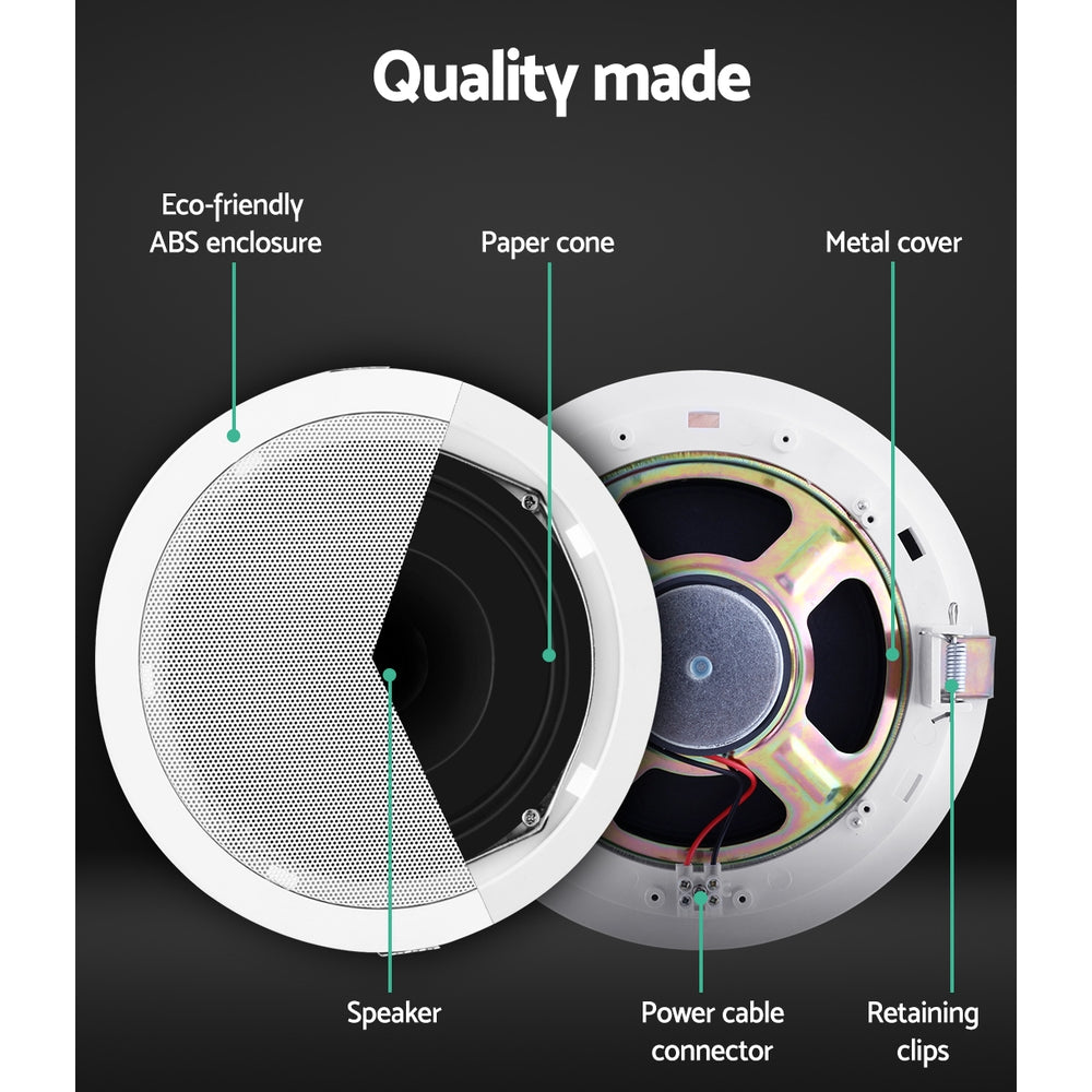 Audio Speakers - 6 Inch Ceiling Speakers In Wall Speaker Home Audio Stereos Tweeter 4Pcs