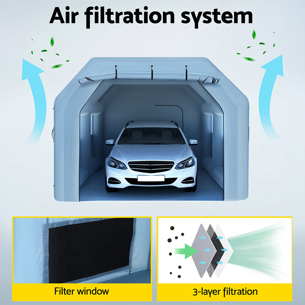 Inflatable Spray Booth Car Paint Tent Filter System Blower