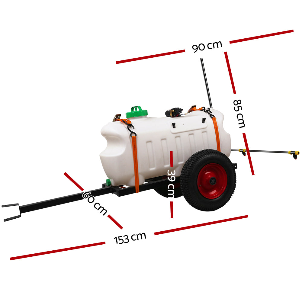 100L Trailer Weed Sprayer with 1.5M Boom for Garden Spray