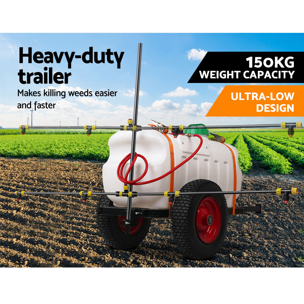 100L Trailer Weed Sprayer with 1.5M Boom for Garden Spray