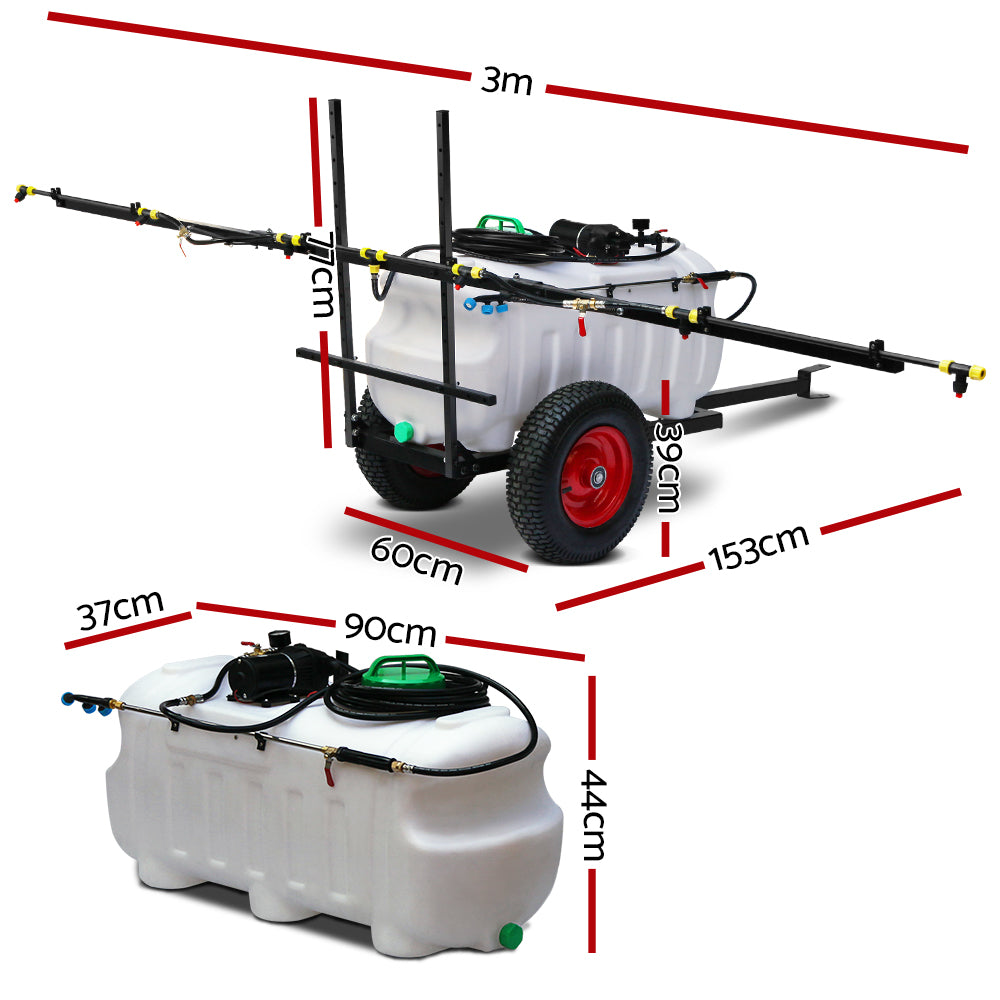 100L Trailer Weed Sprayer with 3M Boom Garden Spray