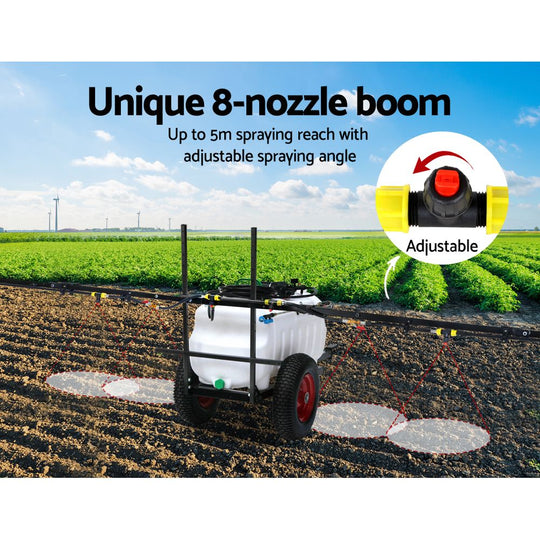 Weed Sprayer 100L Trailer 5M Boom Garden Spray