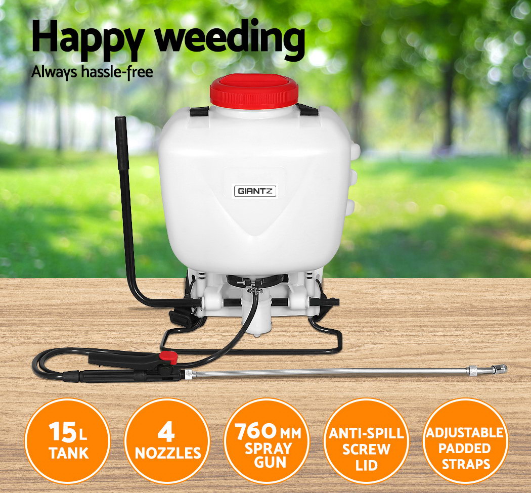 15L Knapsack Weed Sprayer Backpack Garden Pressure Spray