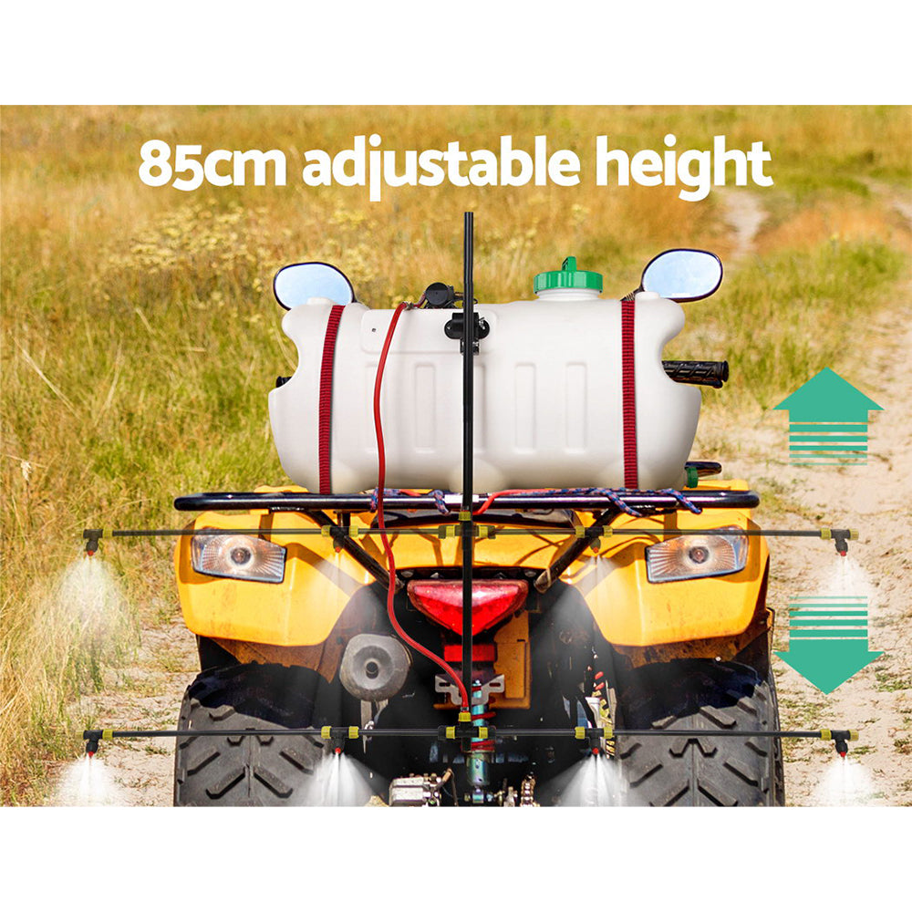 100L Weed Sprayer 12V Boom Garden Sprayer 80PSI ATV Mounted 3.3m Spray
