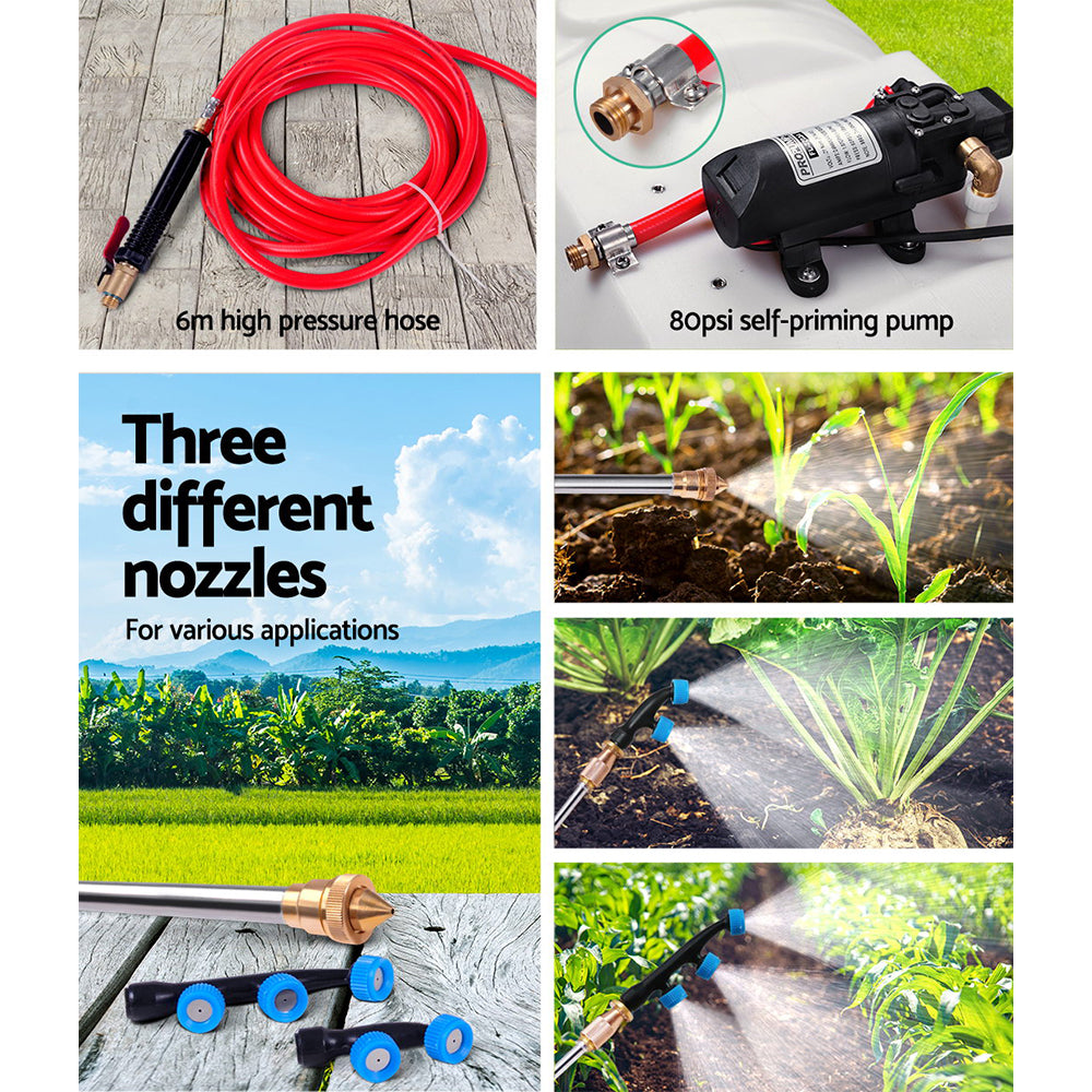 100L Weed Sprayer 12V Boom Garden Sprayer 80PSI ATV Mounted 3.3m Spray