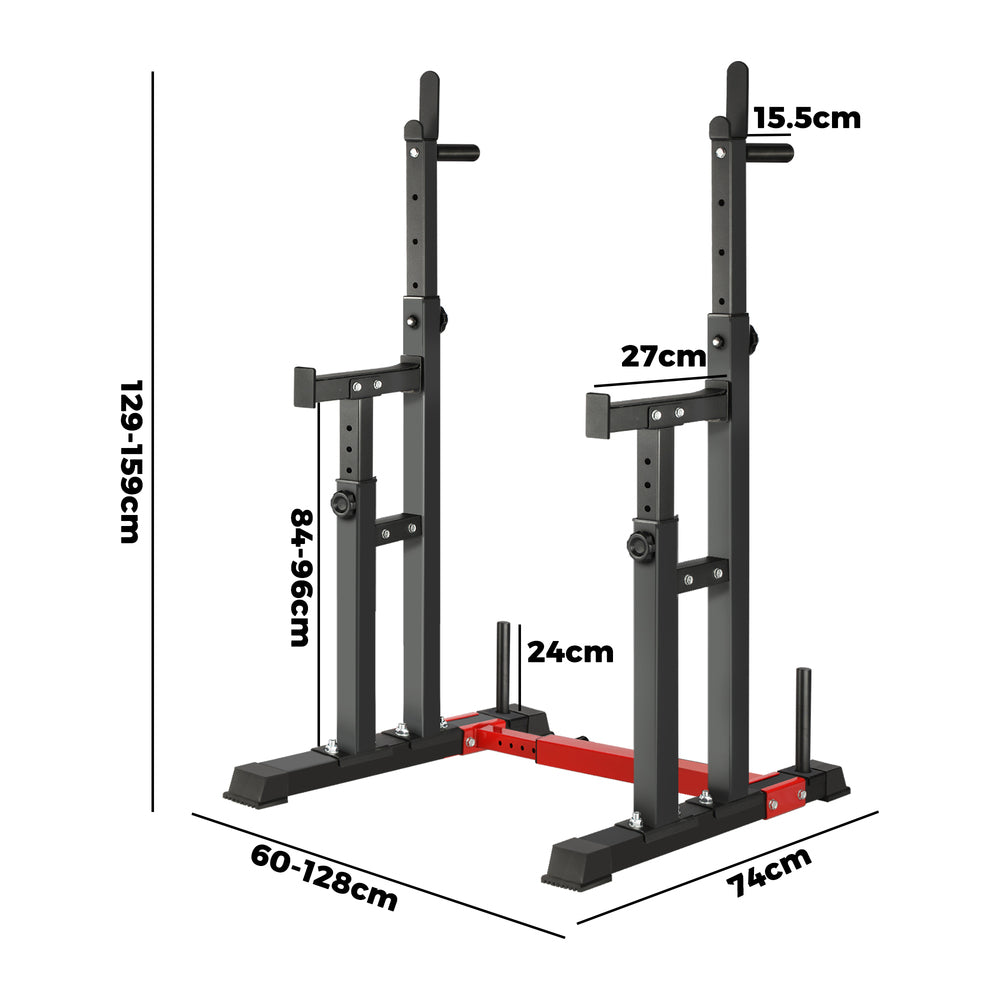 Barbell Bar Stand with Adjustable Squat Rack