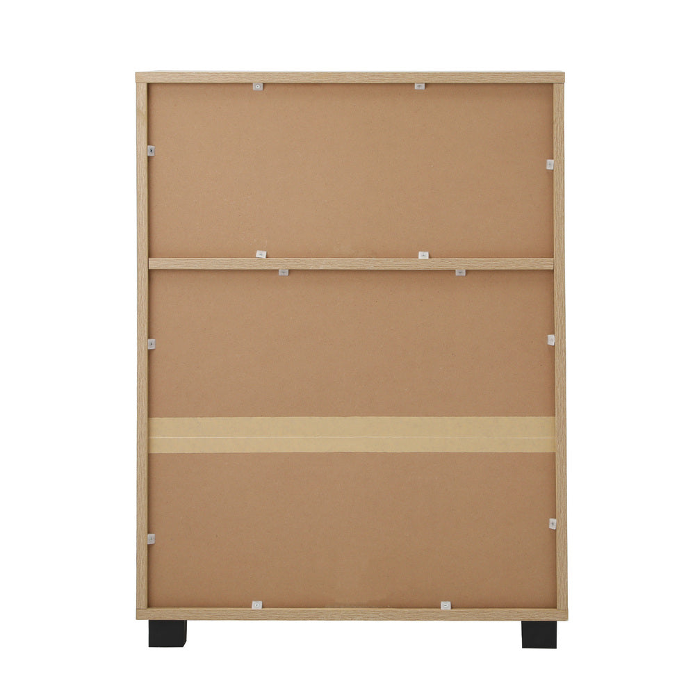 Shoes Storage Cabinet 2 Doors Black White Natural