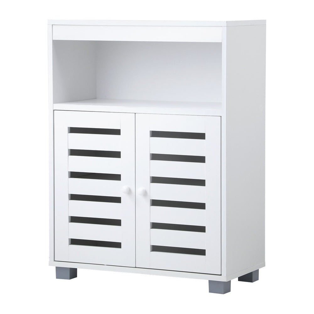 Shoes Storage Cabinet 2 Doors Black White Natural