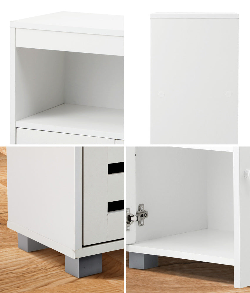 Shoes Storage Cabinet 2 Doors Black White Natural