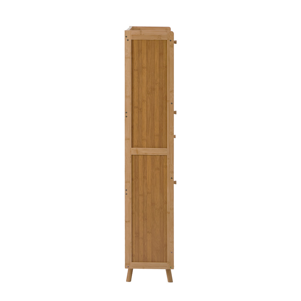 Bamboo Shoe Cabinet 3 Compartments Natural | Simpledeals