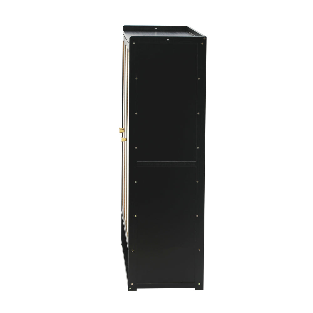 Shoe Storage Cabinet 3 Doors Rattan Style