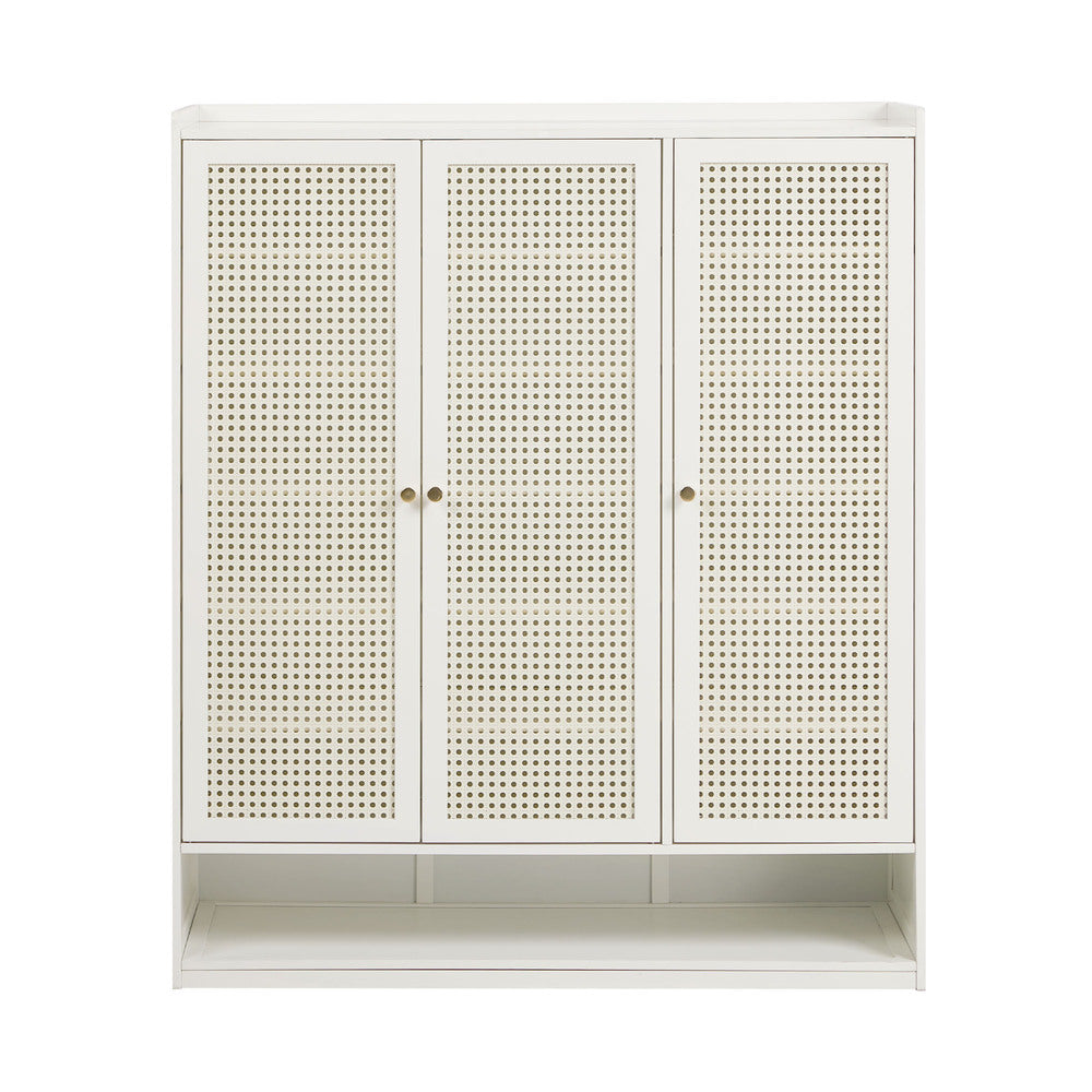 7 Tier Shoe Storage Cabinet Rattan White | Simpledeals