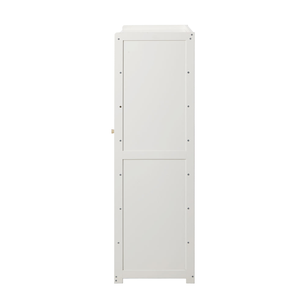 7 Tier Shoe Storage Cabinet Rattan White | Simpledeals
