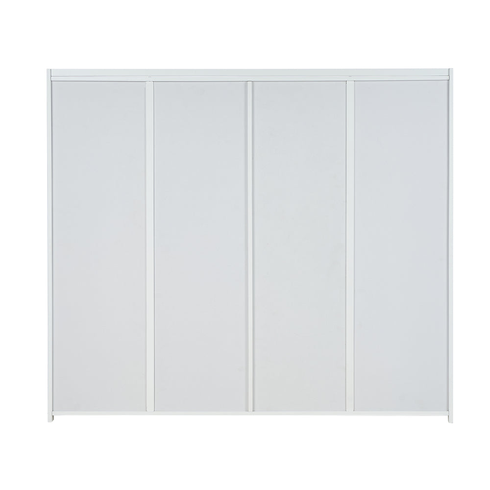 Shoe Storage Cabinet Rattan White 120x32x108cm