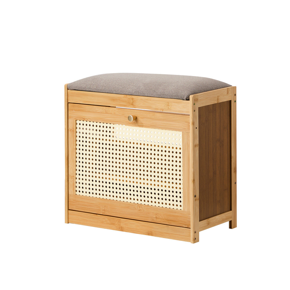 Shoe Storage Bench Bamboo Organiser Shelf with Seat 50cm & 70cm