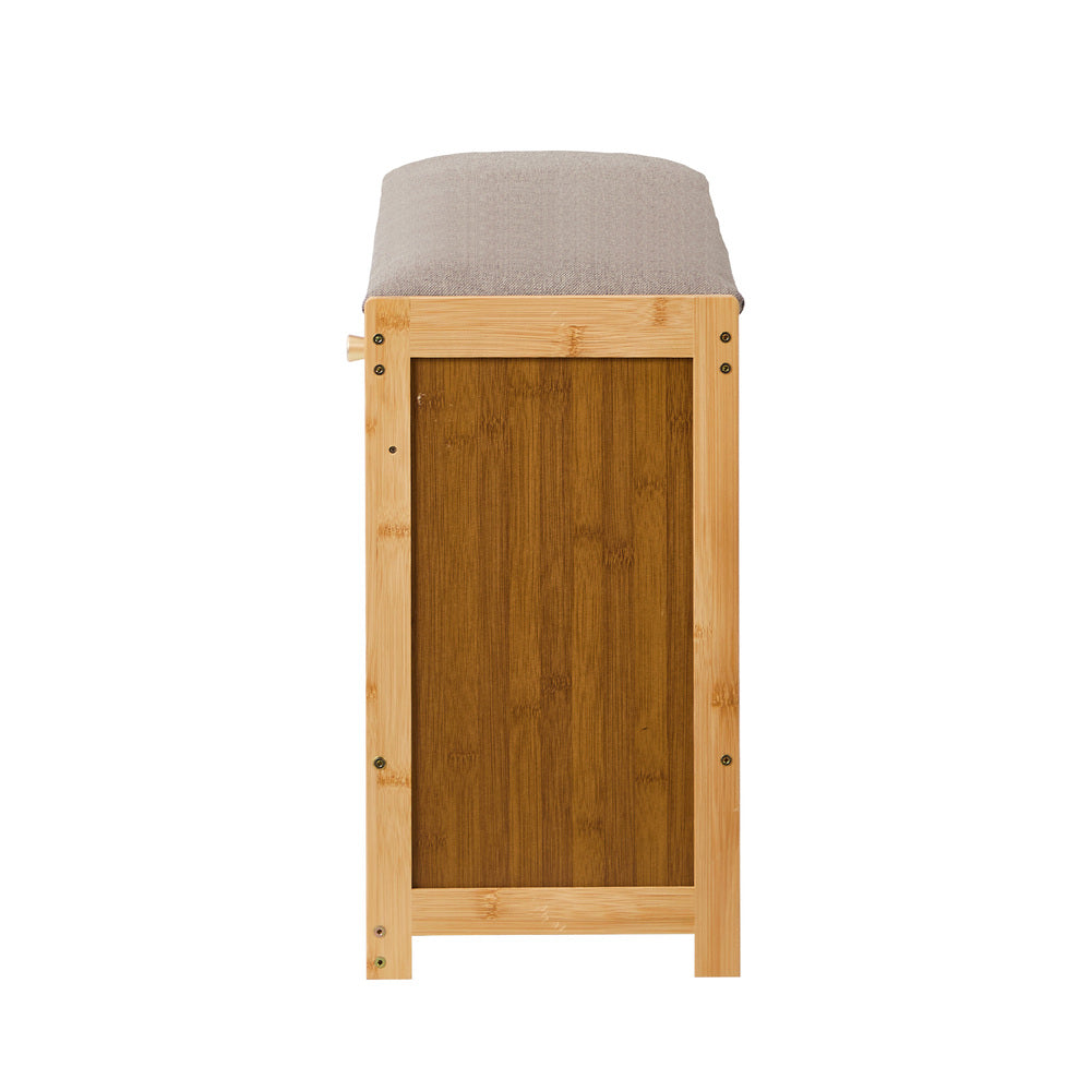 Shoe Storage Bench Bamboo Organiser Shelf with Seat 50cm & 70cm