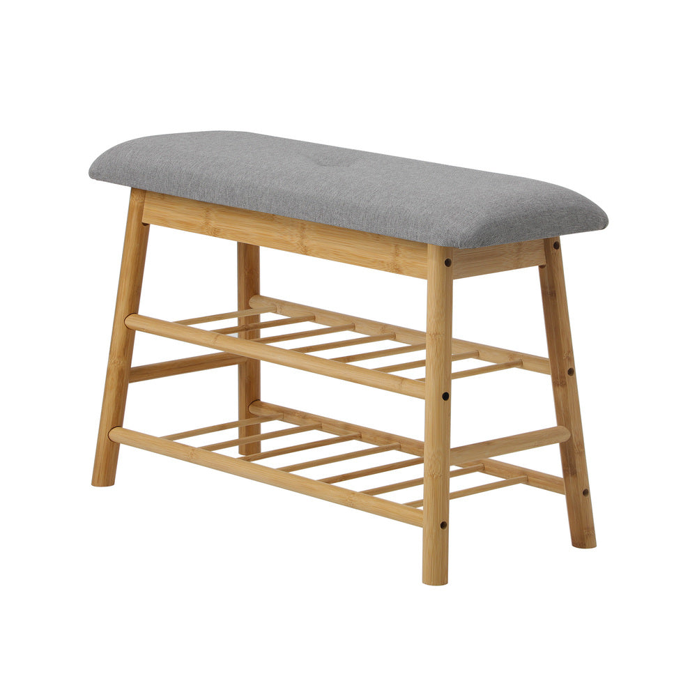 Bamboo Shoe Storage Bench Seat 70cm | Simpledeals