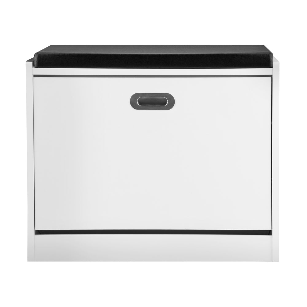 Compact Shoe Organizer Cupboard: Perfect for Small Spaces-Wooden\White