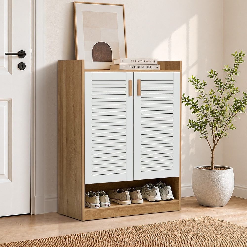 5-Tier Shoe Storage Cabinet 2 Doors | Simpledeals