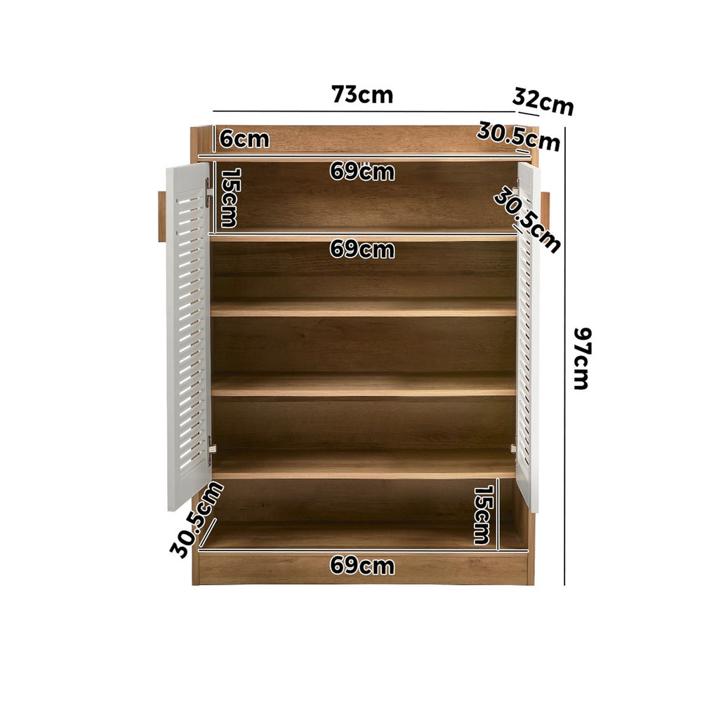 5-Tier Shoe Storage Cabinet 2 Doors | Simpledeals
